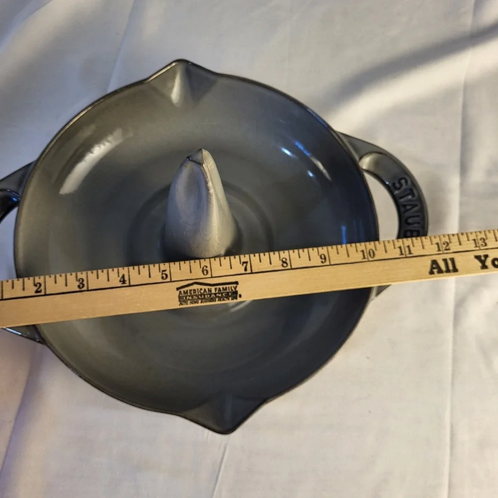 Staub Enameled Cast Iron Vertical Chicken Roaster - Graphite Grey Made In France